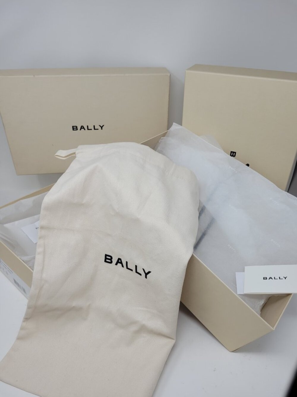 TWO Bally Empty Shoe Boxes Size 8.5 ONE BALLY Designer DUST BAG